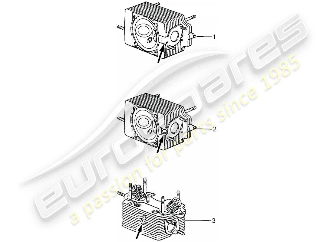 un diagrama de piezas del catálogo de piezas porsche 1968 (refurbished and exchange catalogue)