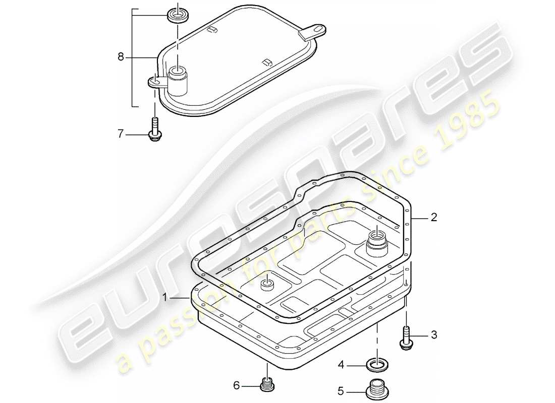un diagrama de piezas del catálogo de piezas porsche 2004 (986 boxster)