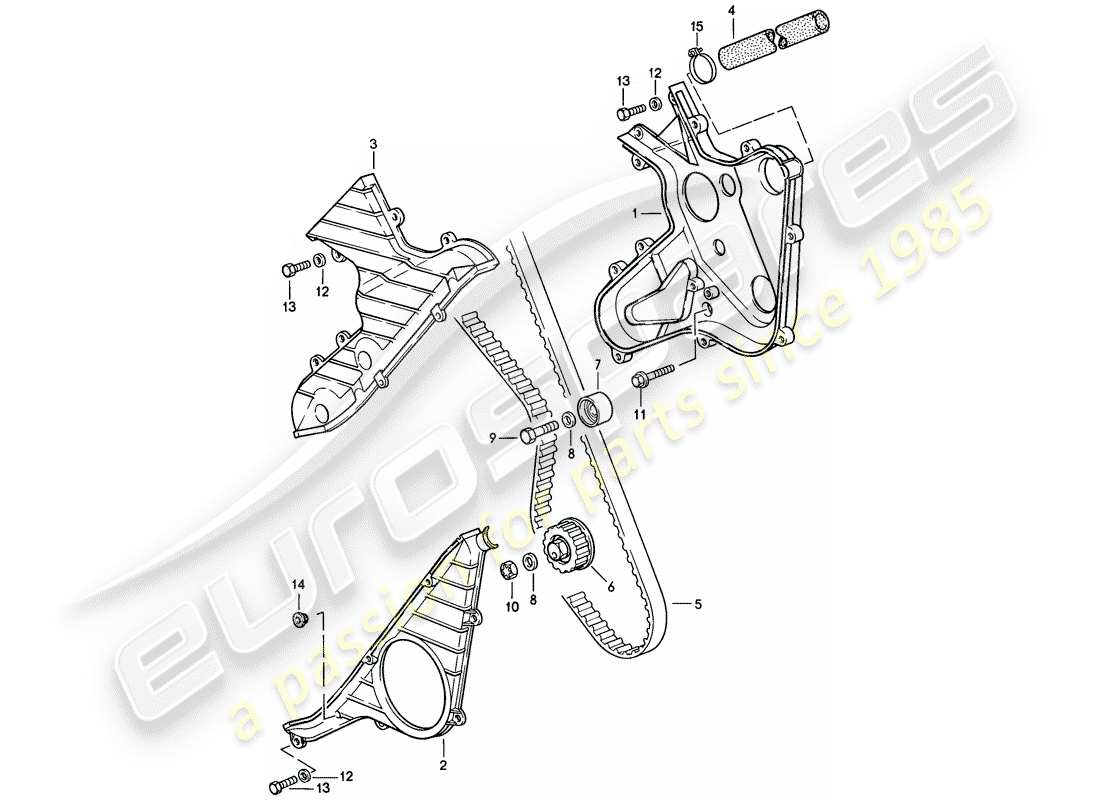 un diagrama de piezas del catálogo de piezas porsche 1986 (944)