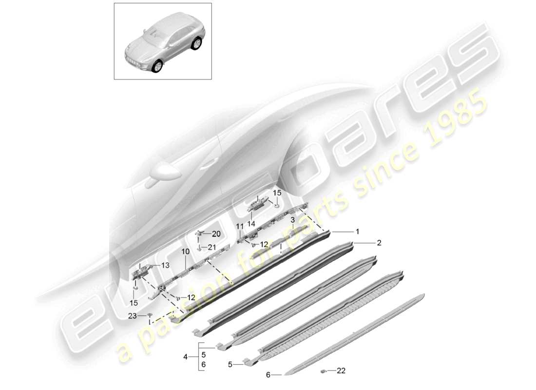 un diagrama de piezas del catálogo de piezas porsche 2017 (macan)