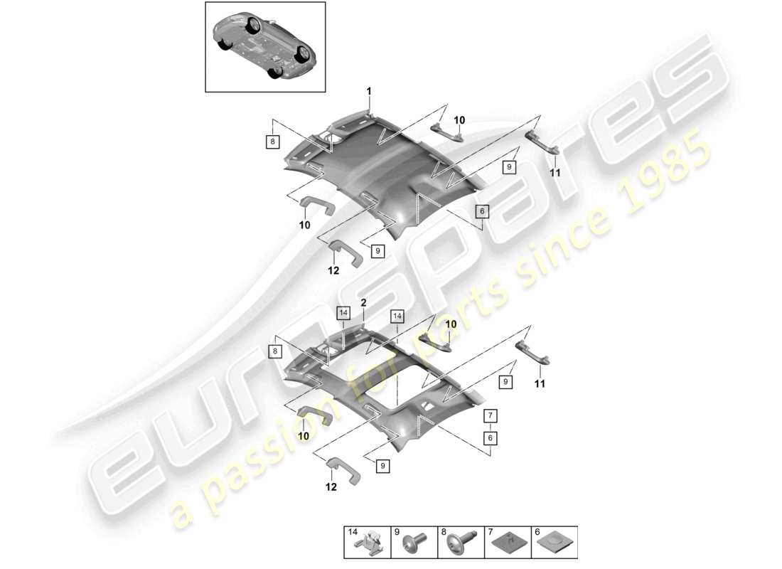 un diagrama de piezas del catálogo de piezas porsche 2019 (panamera 971-1)