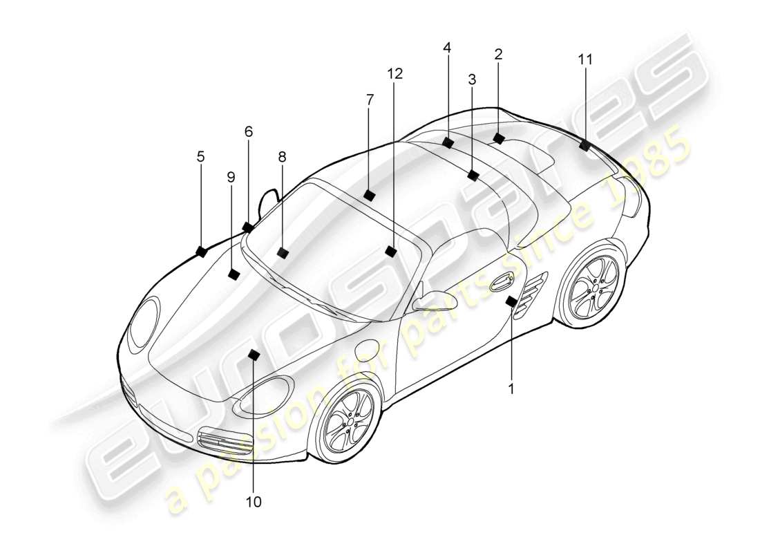 un diagrama de piezas del catálogo de piezas porsche 2009 (987 boxster)