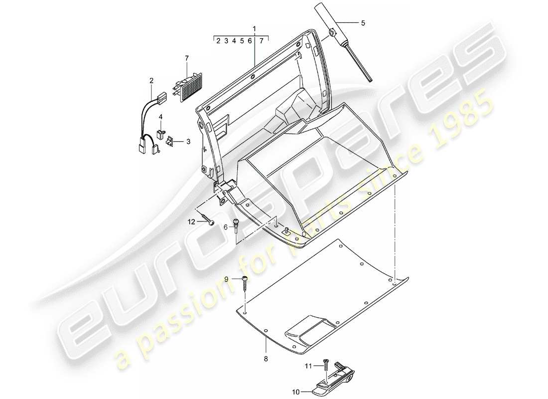 un diagrama de piezas del catálogo de piezas porsche 2004 (996 gt3)