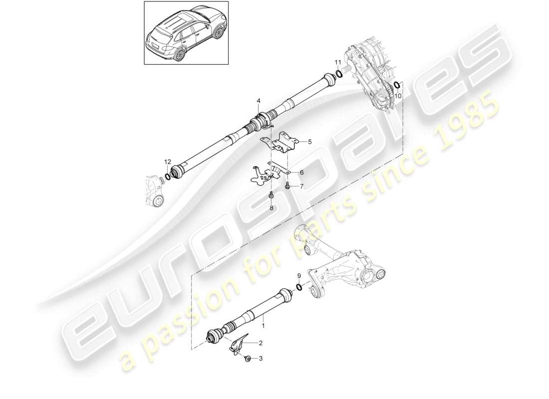 un diagrama de piezas del catálogo de piezas porsche 2018 (cayenne e2 92a)