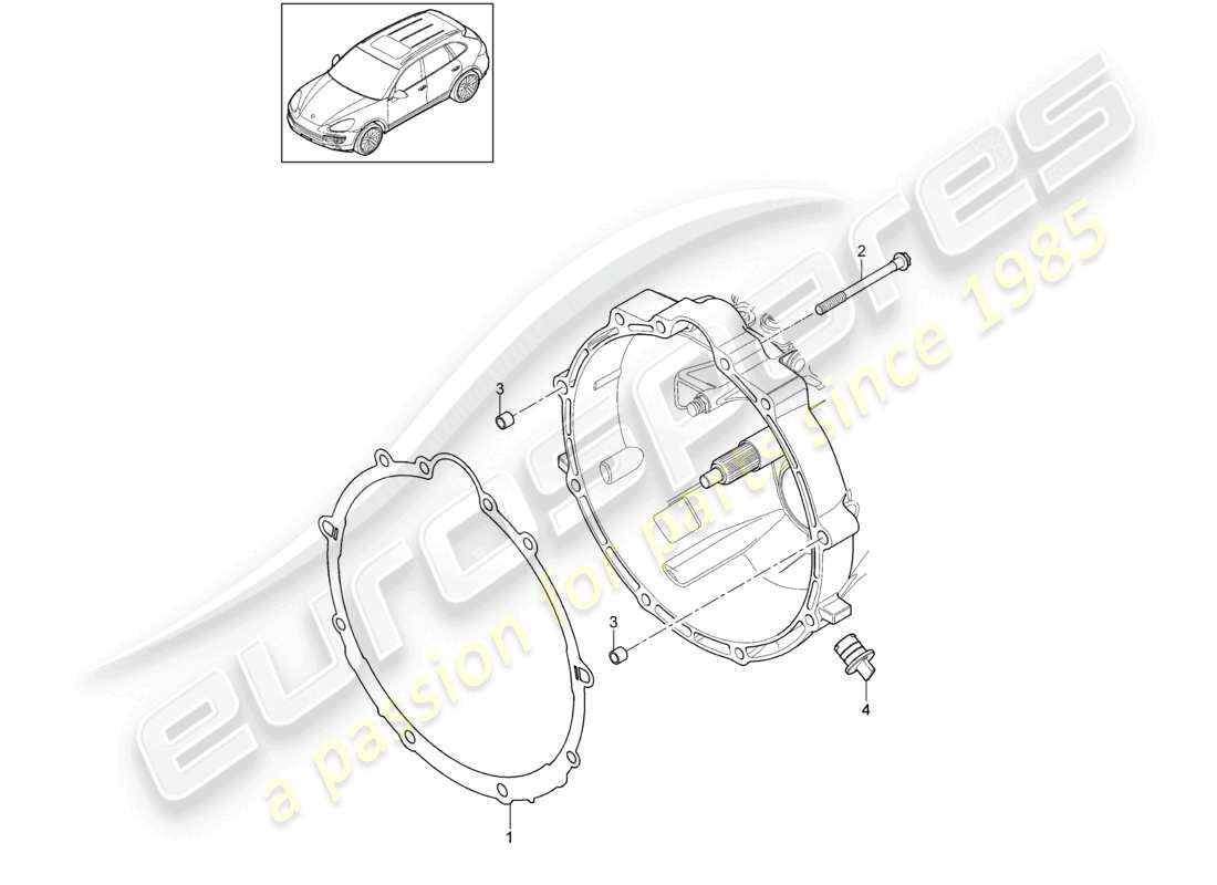 un diagrama de piezas del catálogo de piezas porsche 2014 (cayenne e2 92a)