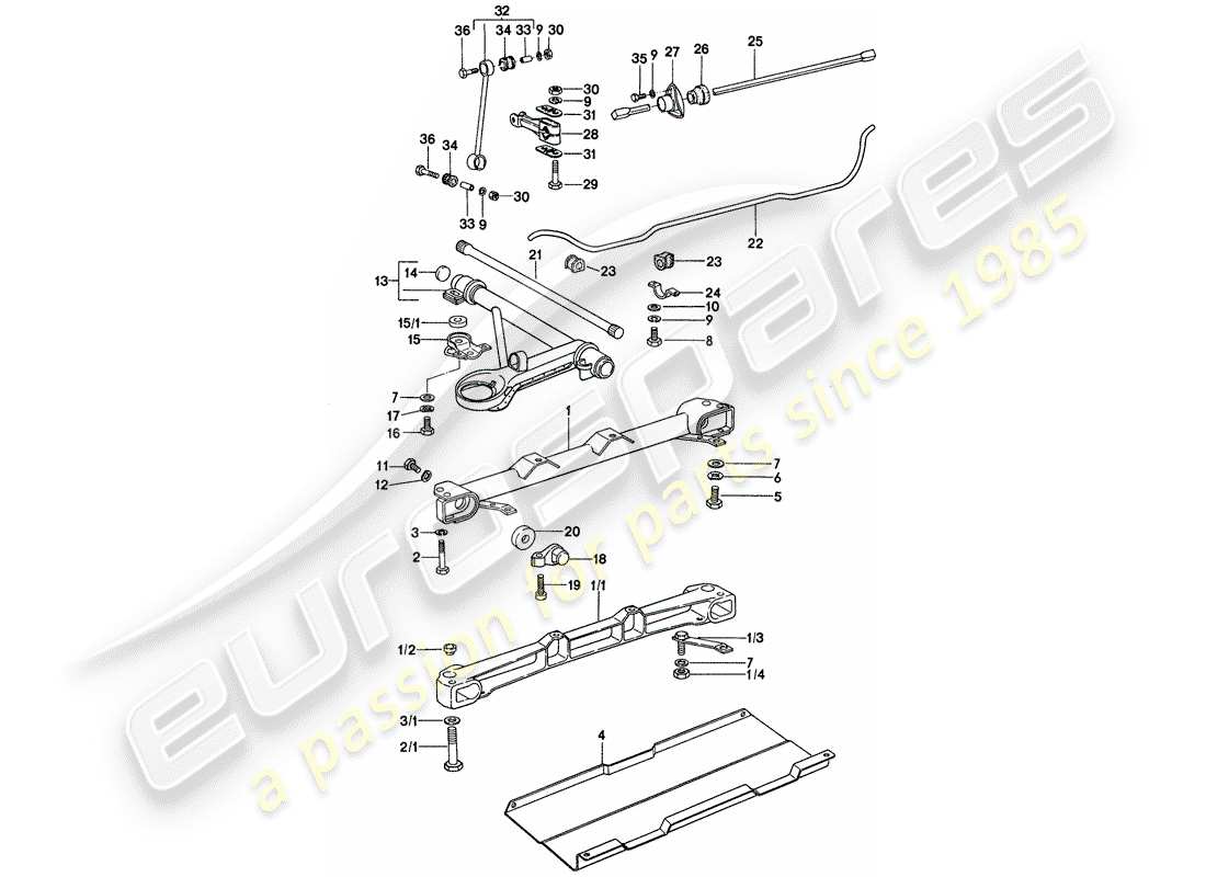 un diagrama de piezas del catálogo de piezas porsche 1977 (911)