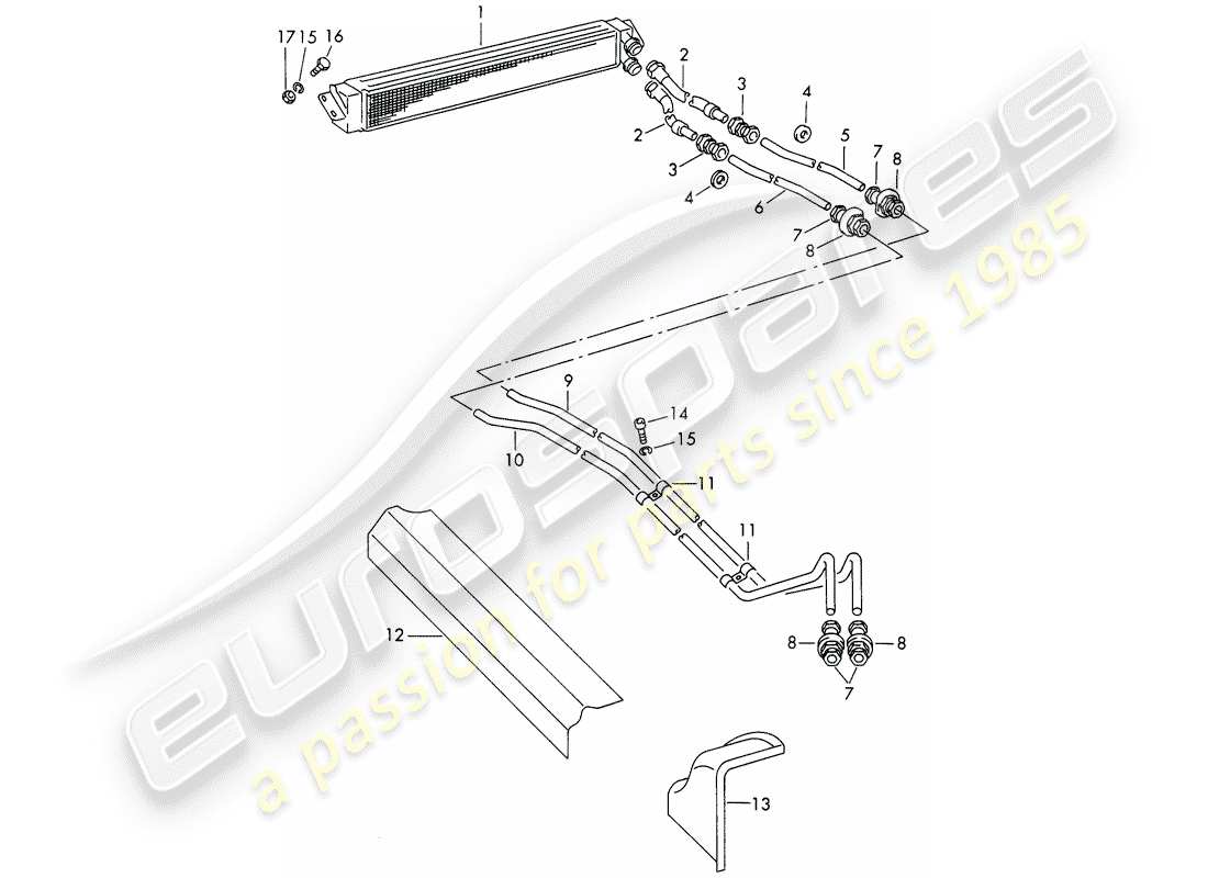 un diagrama de piezas del catálogo de piezas porsche 1964 (356b/356c)