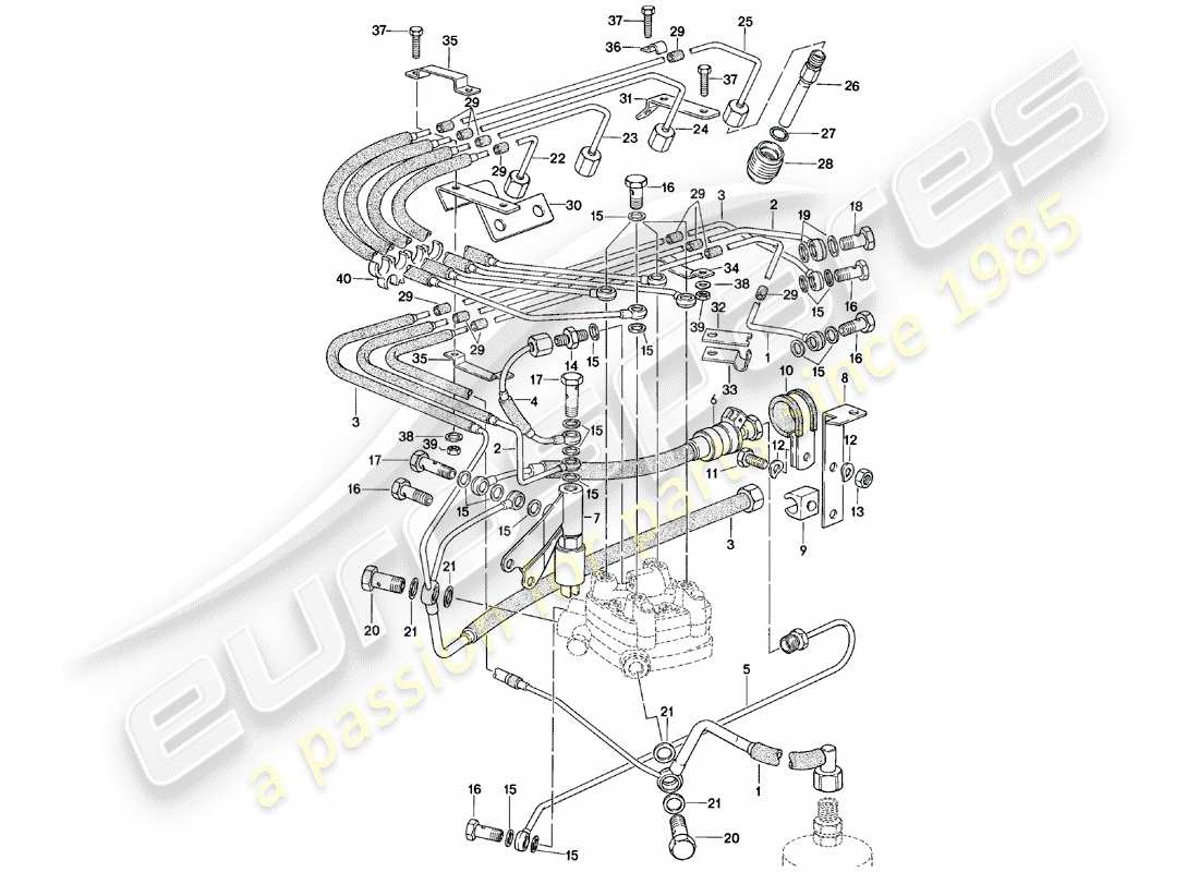 un diagrama de piezas del catálogo de piezas porsche 1984 (924)