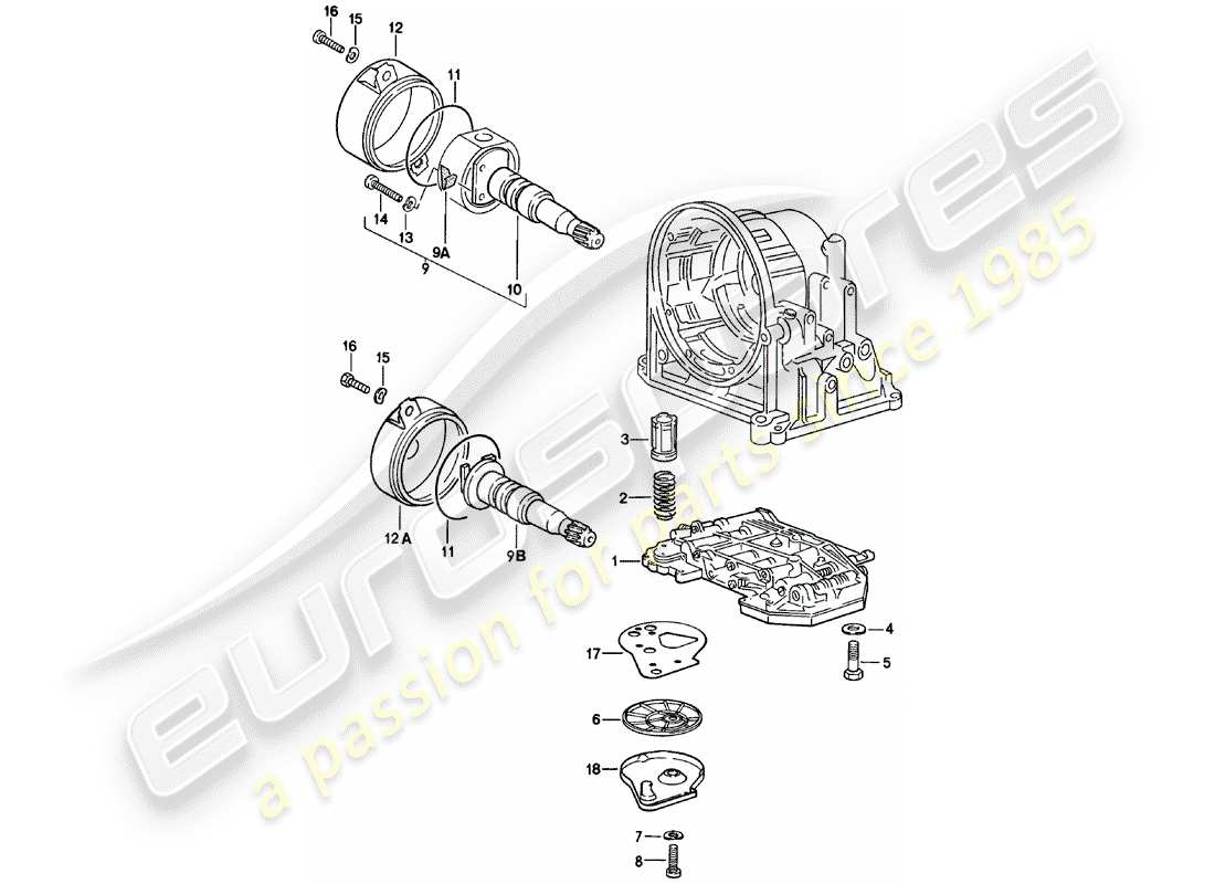 un diagrama de piezas del catálogo de piezas porsche 1983 (924)