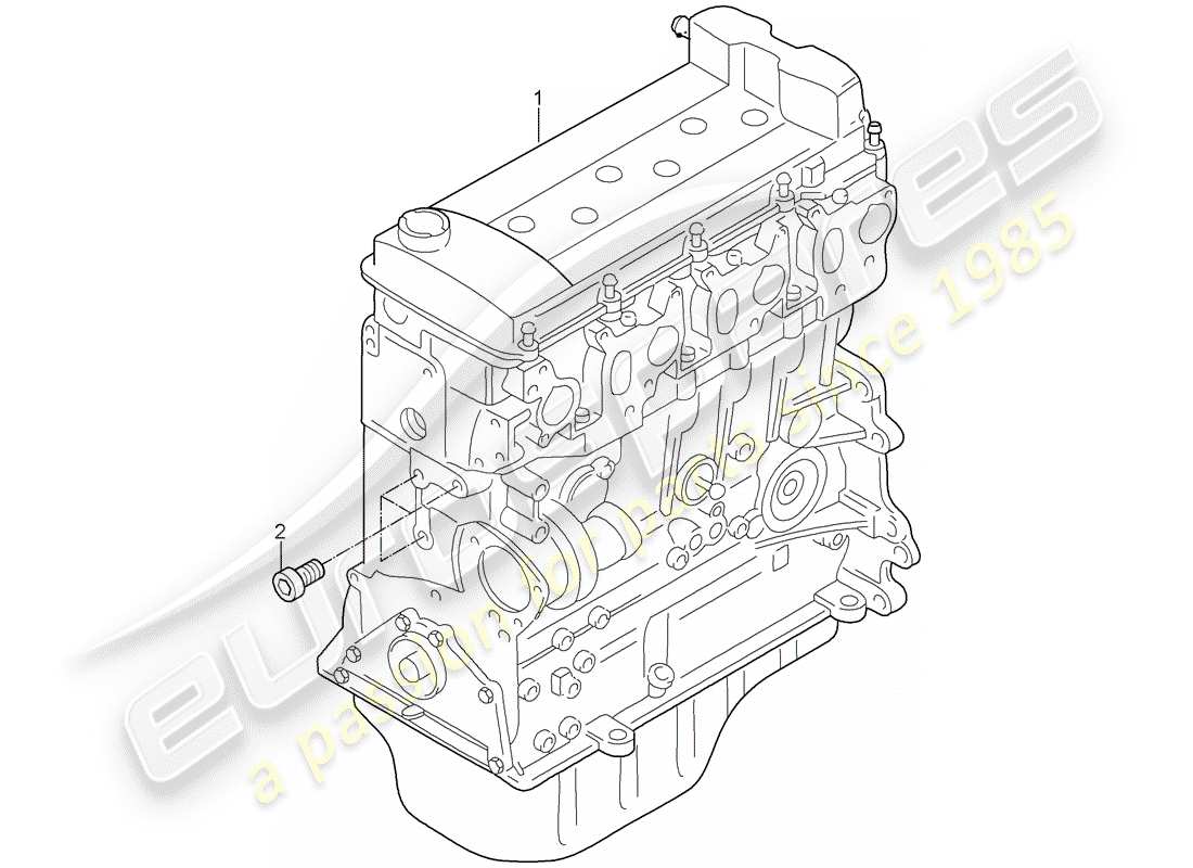 un diagrama de piezas del catálogo de piezas porsche 1992 (refurbished and exchange catalogue)