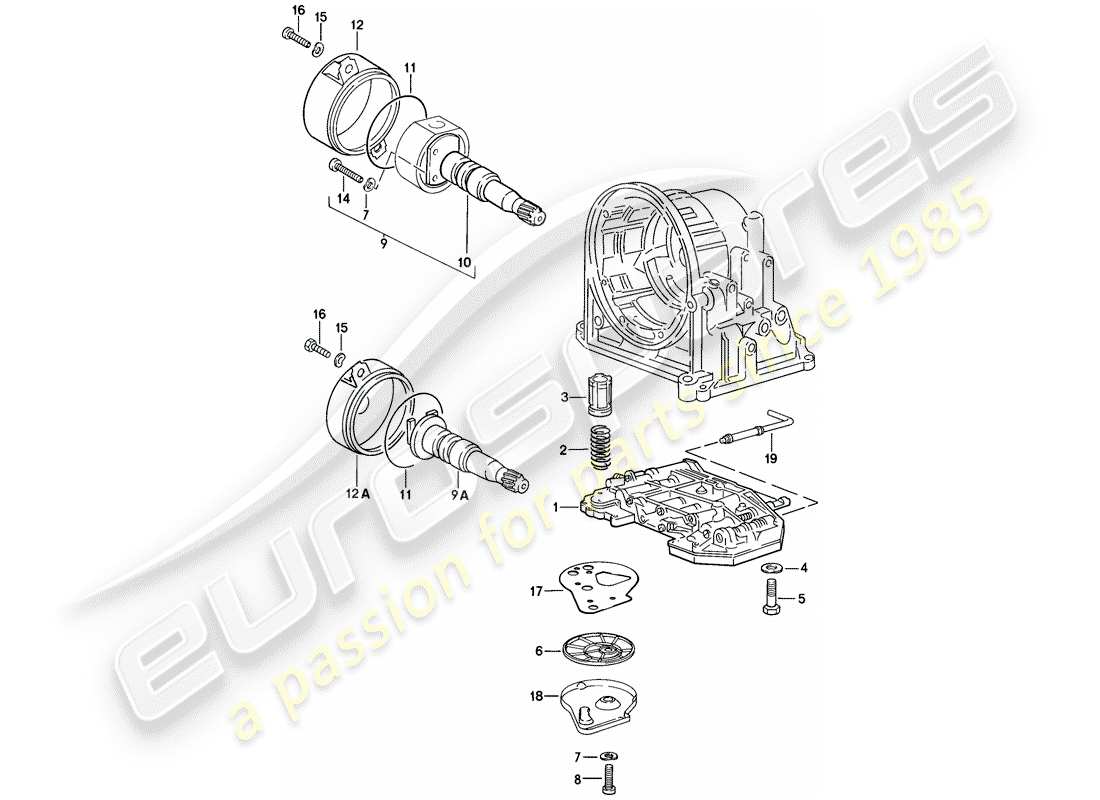 un diagrama de piezas del catálogo de piezas porsche 1984 (944)