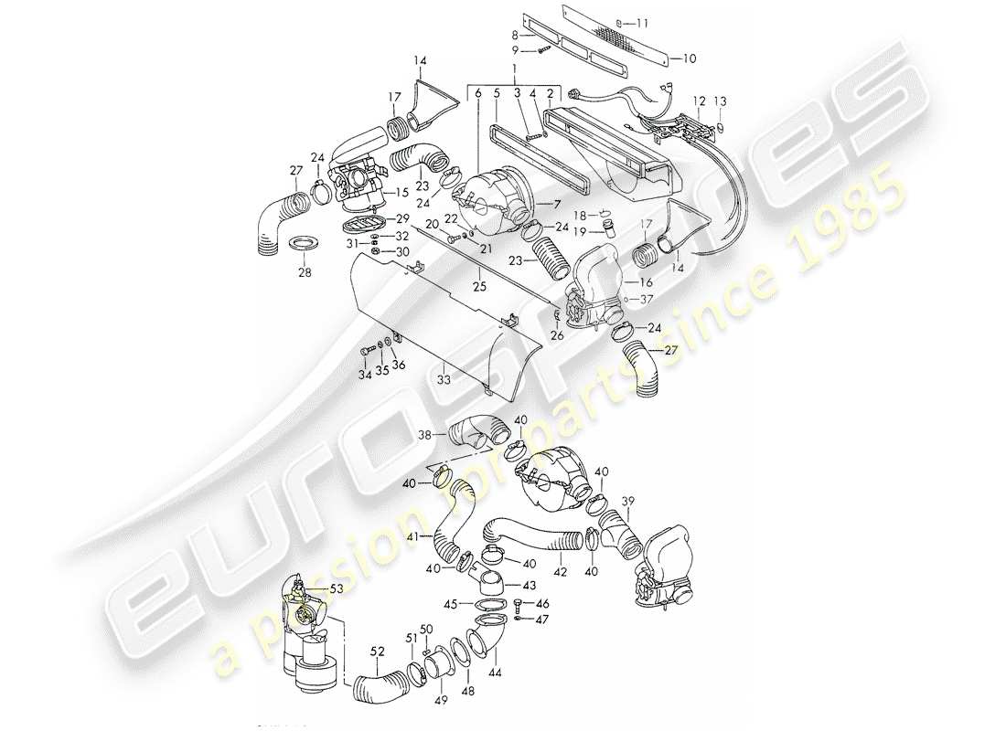 un diagrama de piezas del catálogo de piezas porsche 1970 (911)