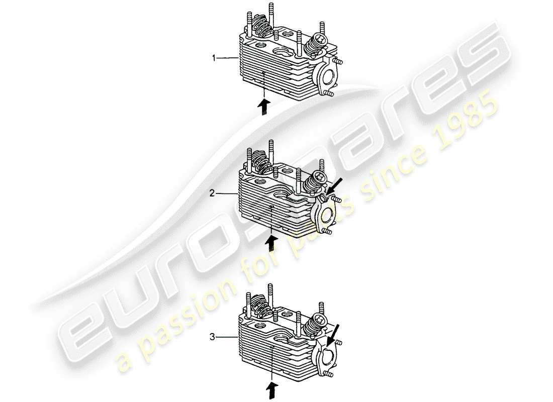 un diagrama de piezas del catálogo de piezas porsche 1975 (refurbished and exchange catalogue)