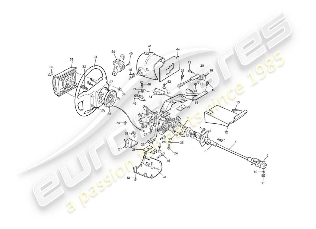aston martin v8 virage (2000) columna de dirección, 1993 en el diagrama de piezas