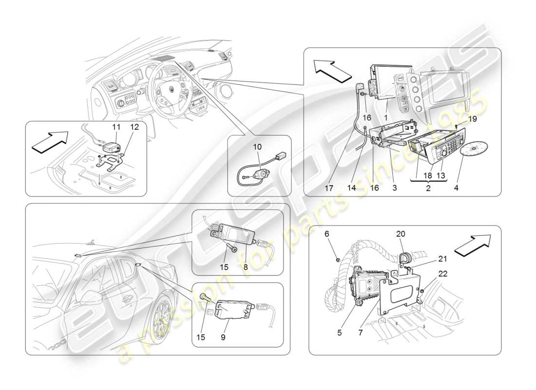 maserati granturismo (2008) diagrama de partes del sistema it