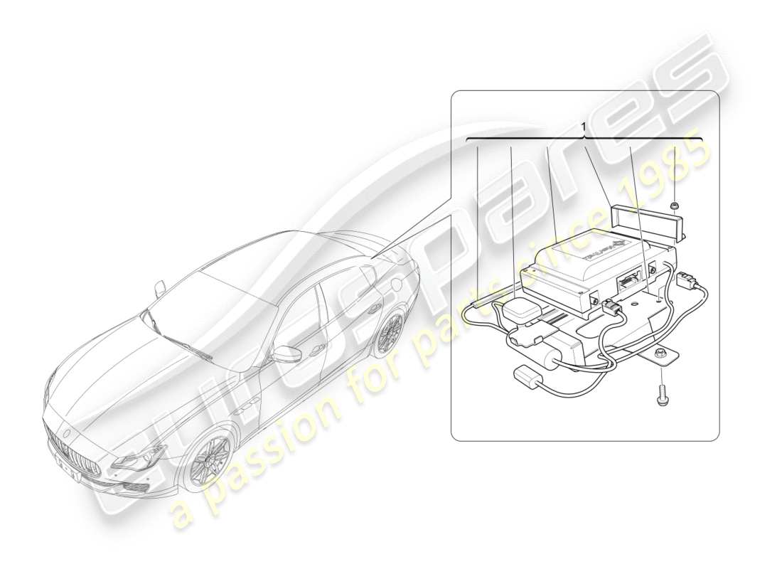 maserati qtp 3.0 bt v6 410hp (2014) diagrama de piezas del sistema de alarma e inmovilizador