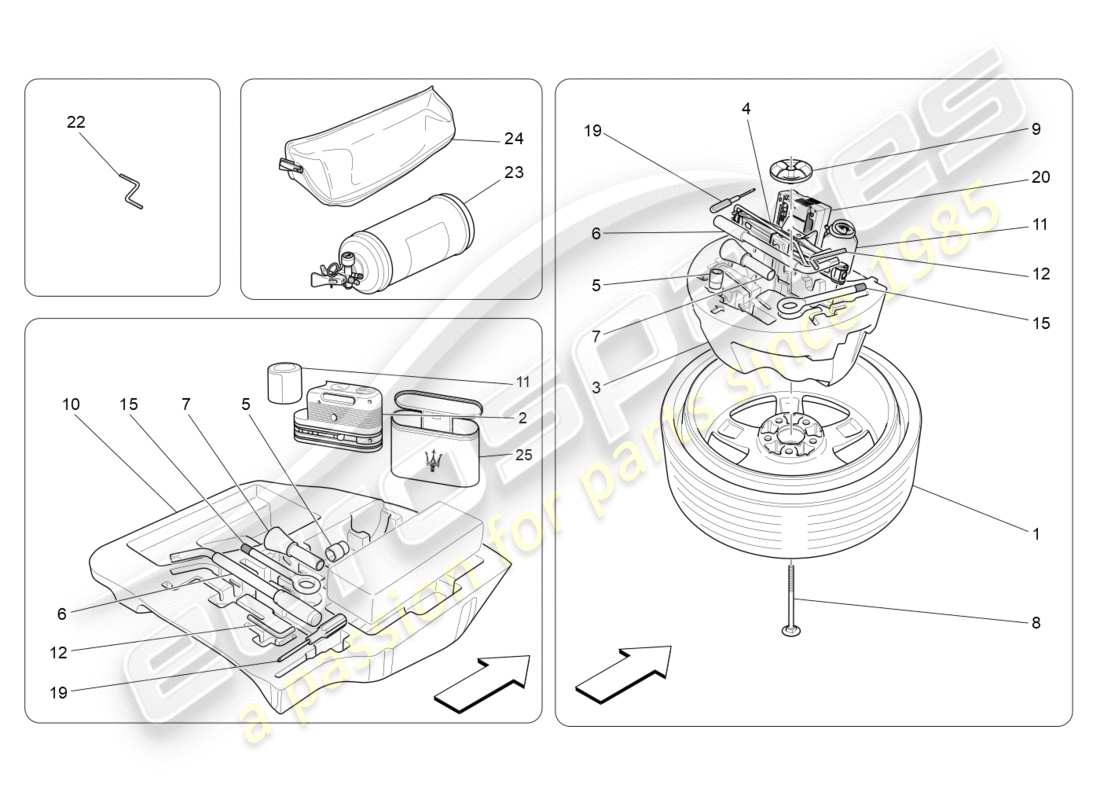 maserati qtp 3.0 tds v6 275hp (2015) diagrama de piezas estándar proporcionado
