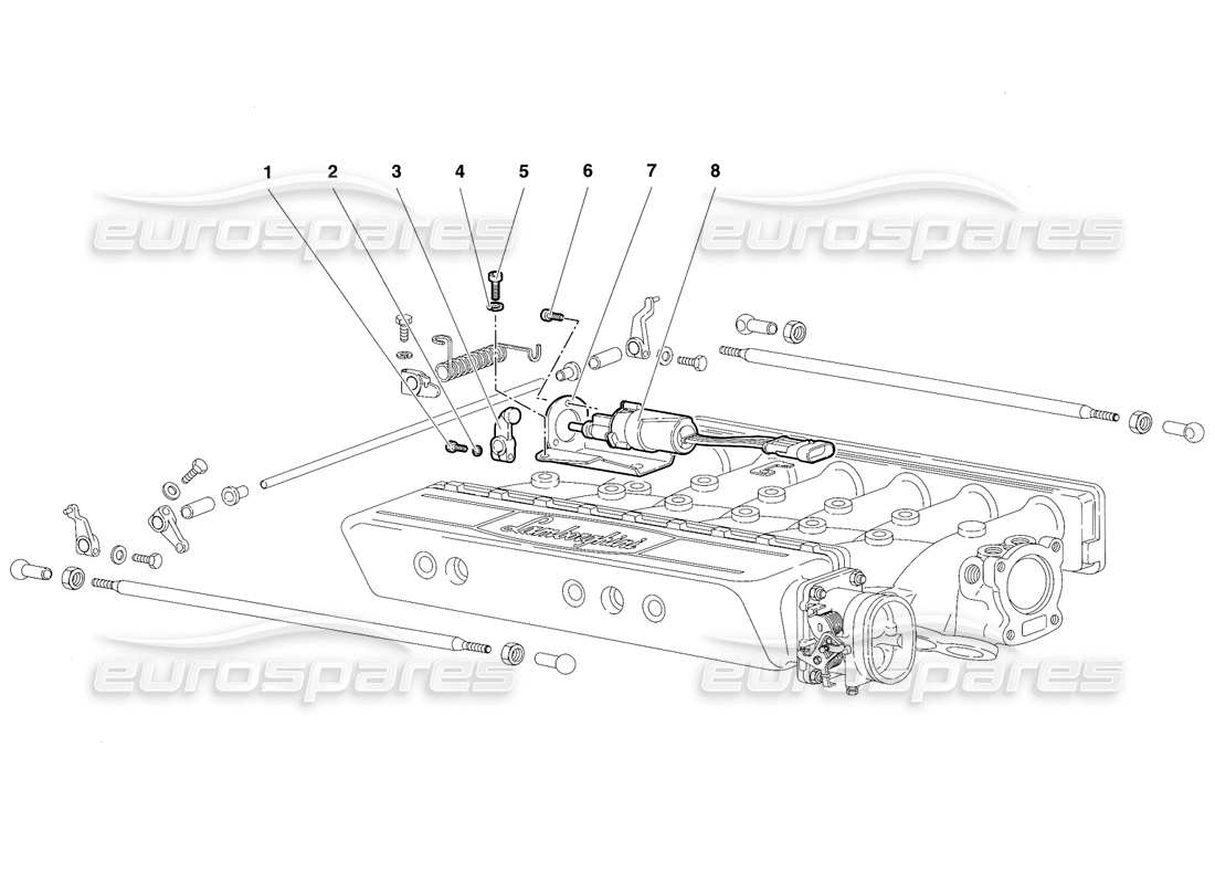 lamborghini diablo sv (1997) diagrama de piezas de los cables del acelerador