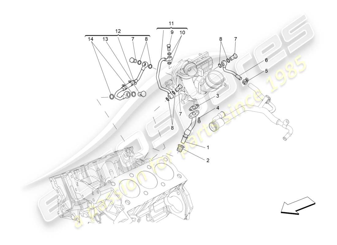 un diagrama de piezas del catálogo de piezas Maserati QTP 3.0 TDS V6 275HP (2015)