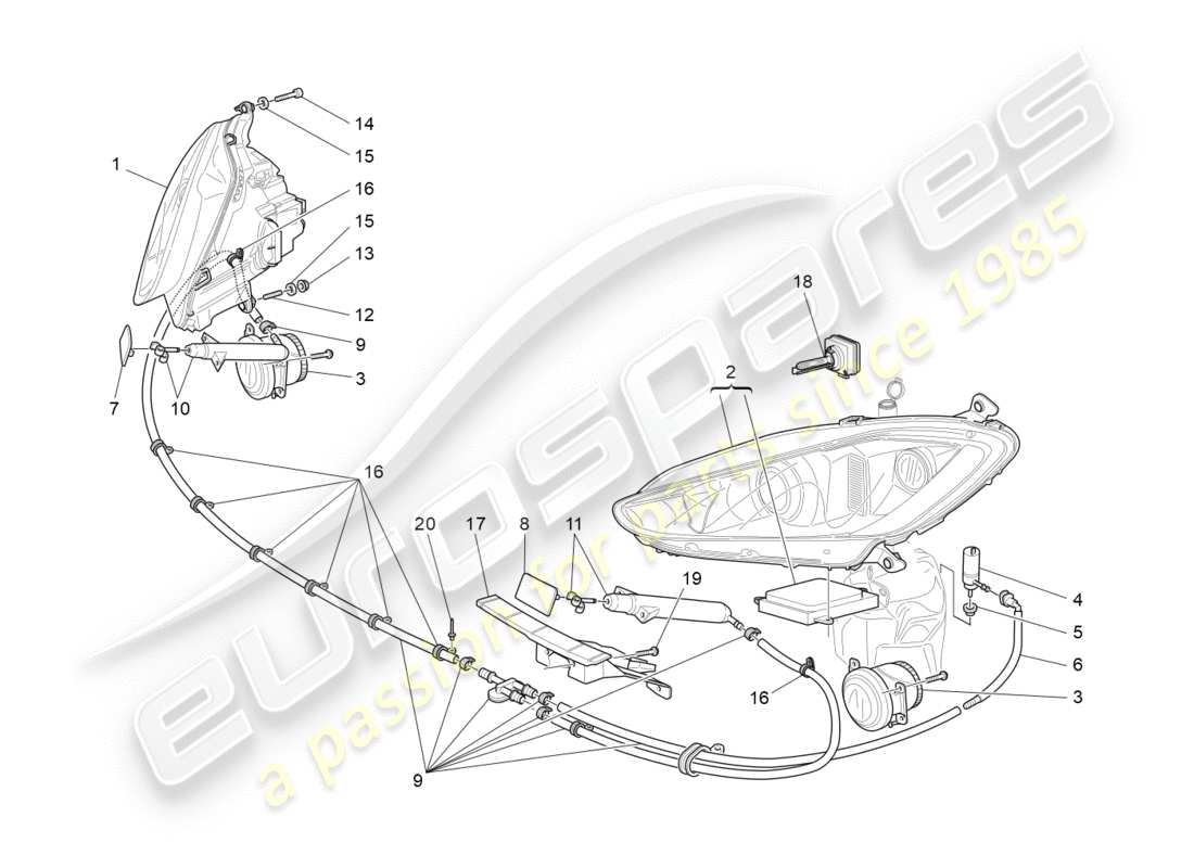 un diagrama de piezas del catálogo de piezas maserati granturismo (2016)
