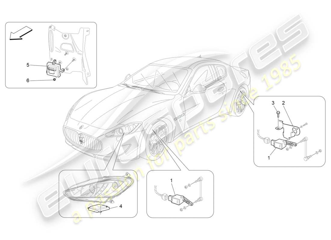 un diagrama de piezas del catálogo de piezas de MaseratiGRANTURISMO S (2015)