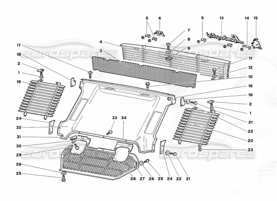 lamborghini diablo sv (1999) elementos del coque trasero (alternativa a la tabla 66.01.00) diagrama de piezas