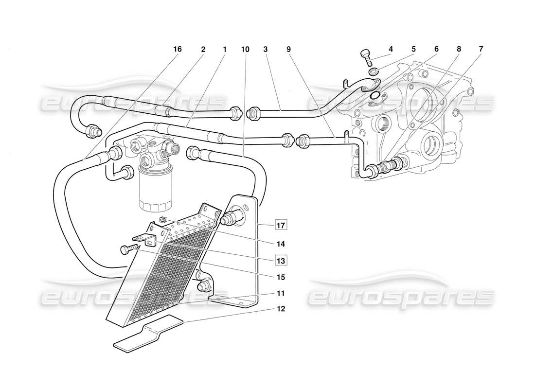 lamborghini diablo (1991) sistema de aceite del motor (válido para la versión 1992 de junio) diagrama de piezas