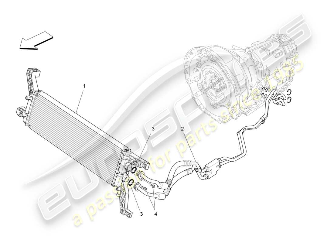 maserati qtp 3.0 tds v6 275hp (2015) diagrama de piezas de lubricación y refrigeración del aceite de la caja de cambios
