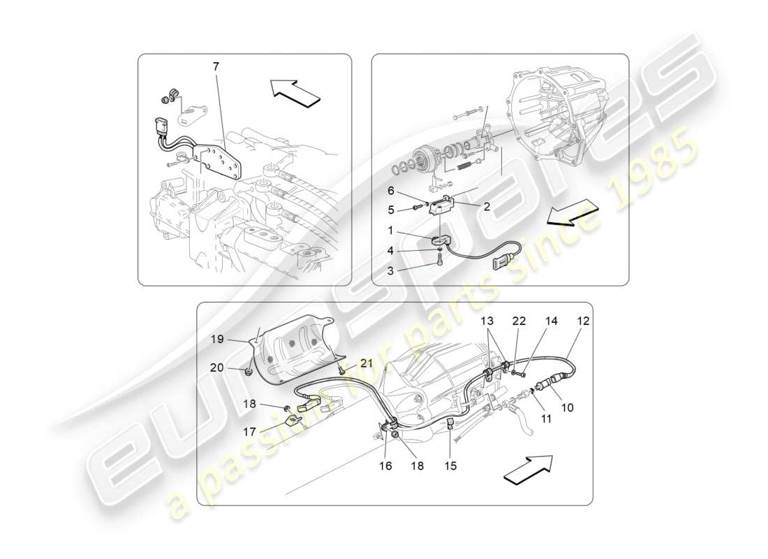 maserati granturismo s (2016) control electrónico del embrague para el diagrama de piezas de la caja de cambios f1