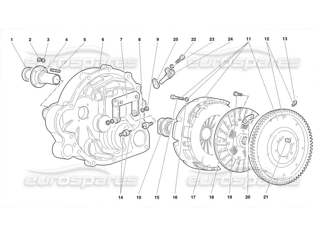 lamborghini diablo roadster (1998) diagrama de piezas del embrague