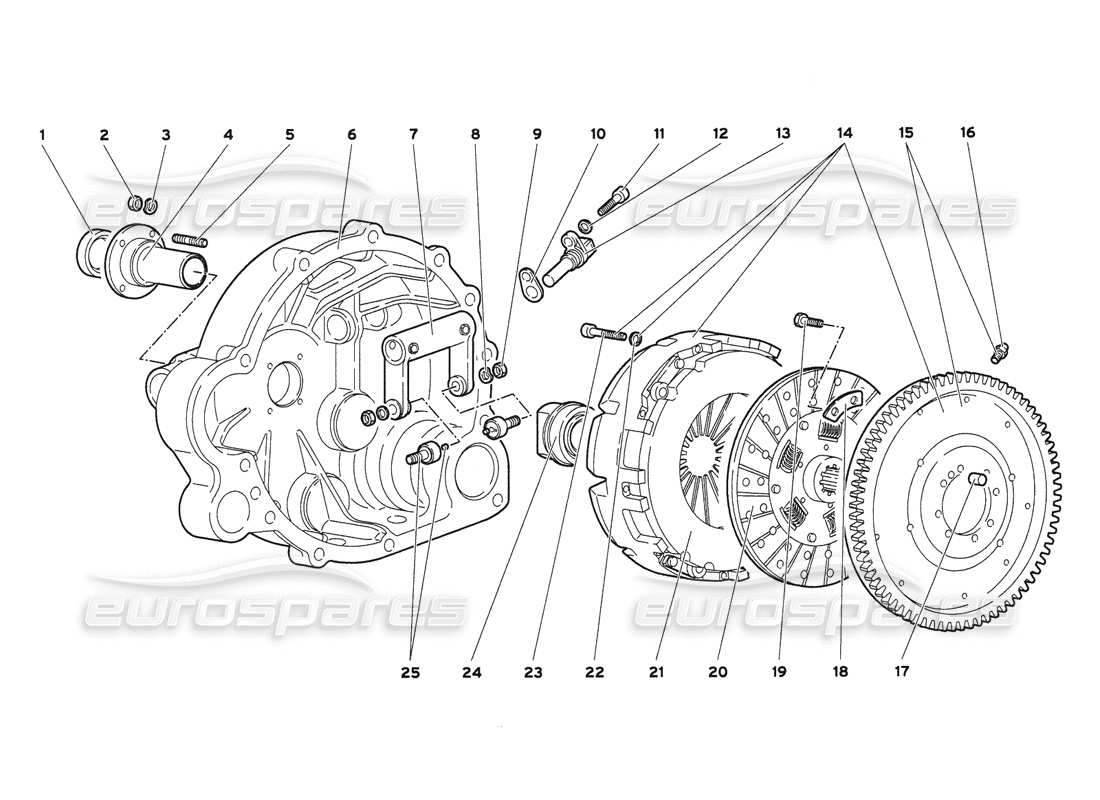 lamborghini diablo 6.0 (2001) diagrama de piezas del embrague