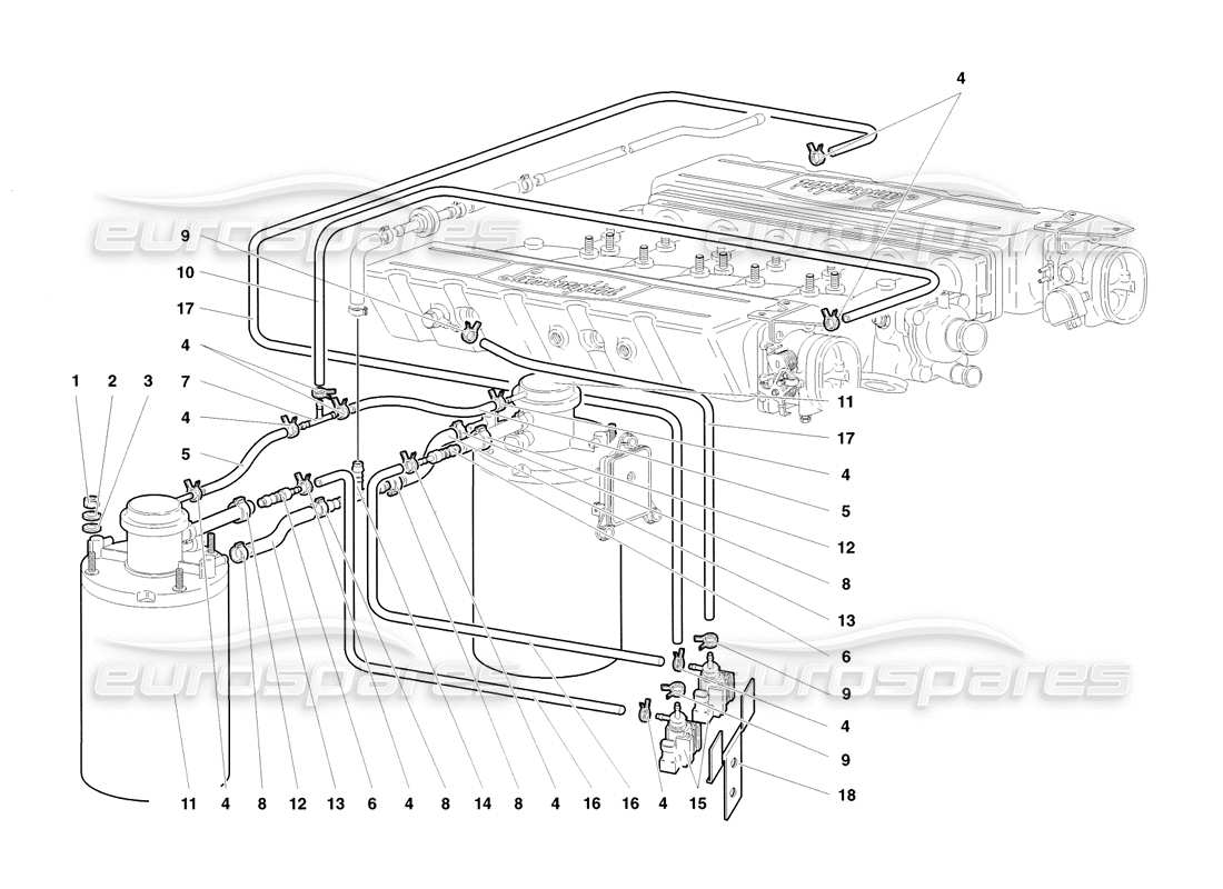 lamborghini diablo sv (1998) fuel system diagrama de piezas