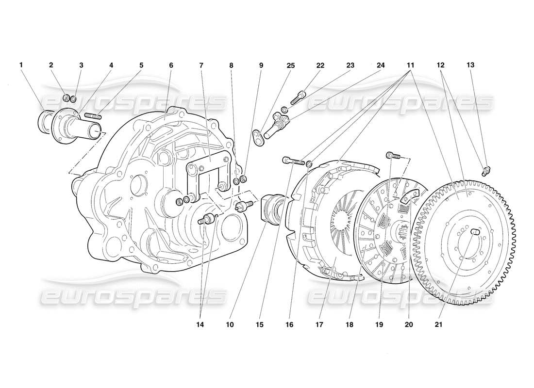 lamborghini diablo sv (1998) embrague diagrama de piezas