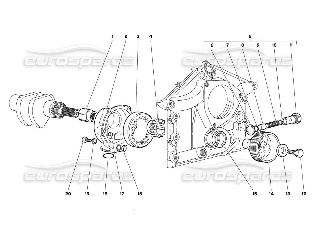 lamborghini diablo 6.0 (2001) bomba de aceite del motor diagrama de piezas