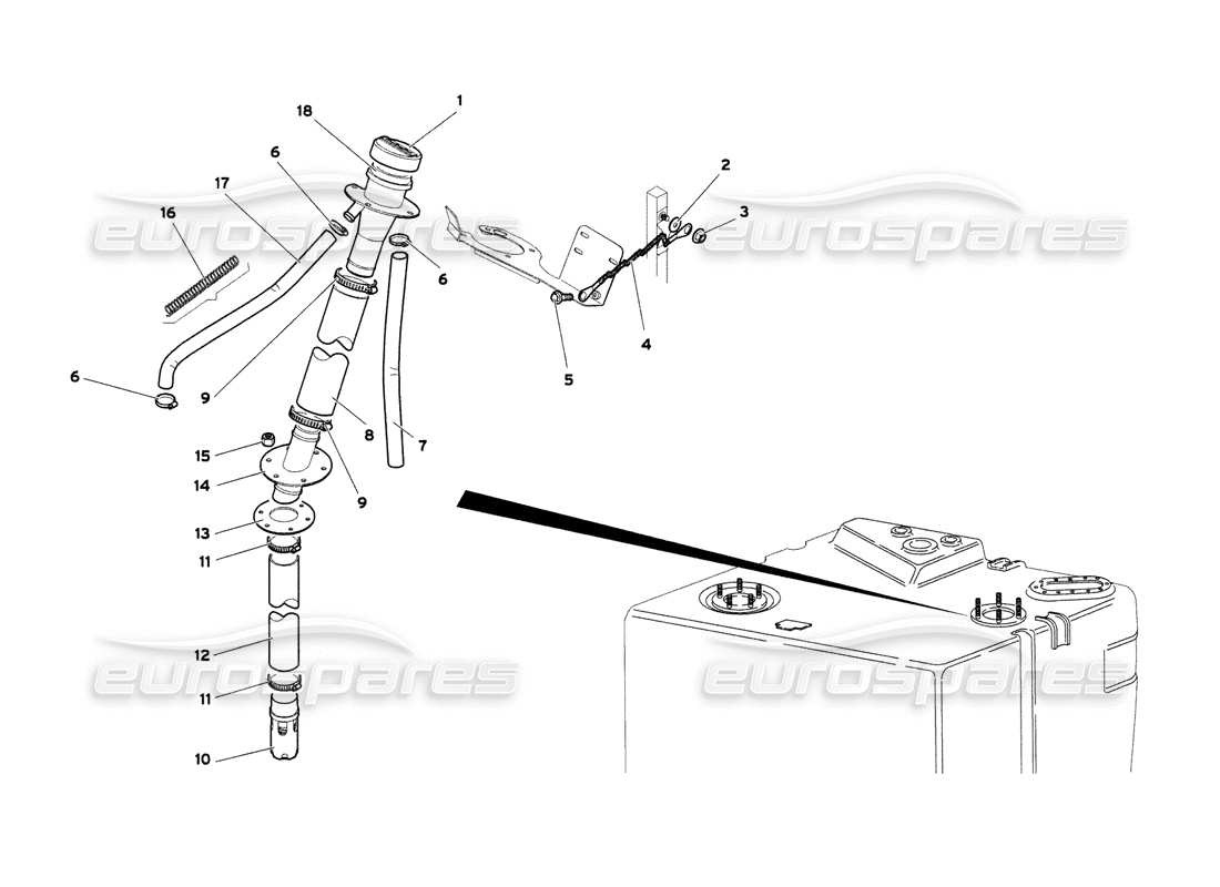 lamborghini diablo 6.0 (2001) diagrama de piezas del sistema de combustible