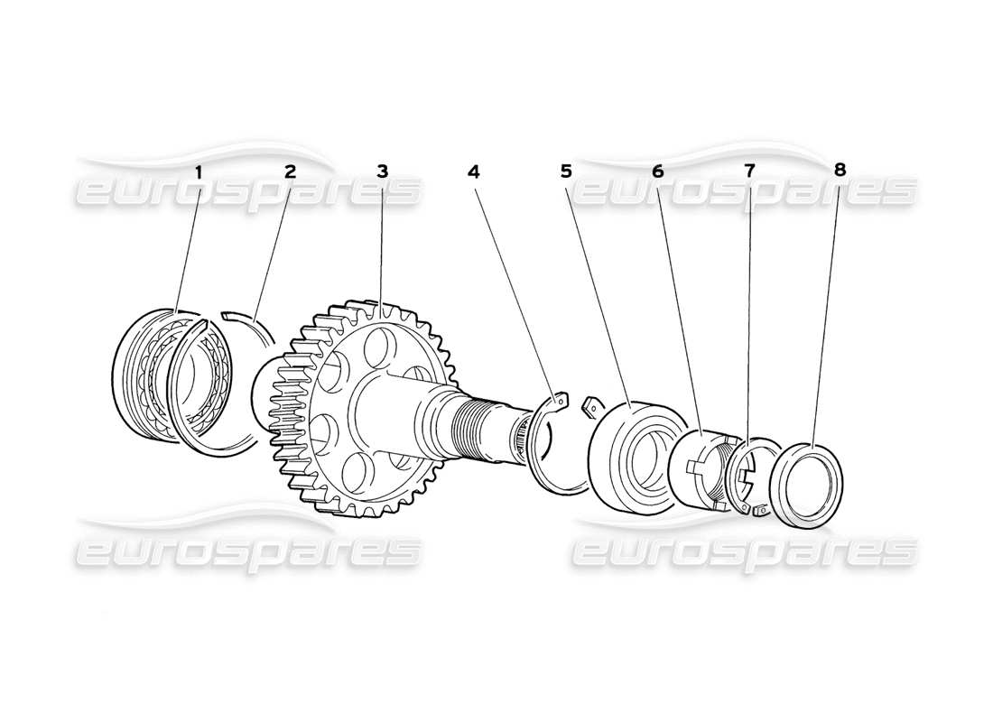 lamborghini diablo sv (1999) gear trasmission end part diagram