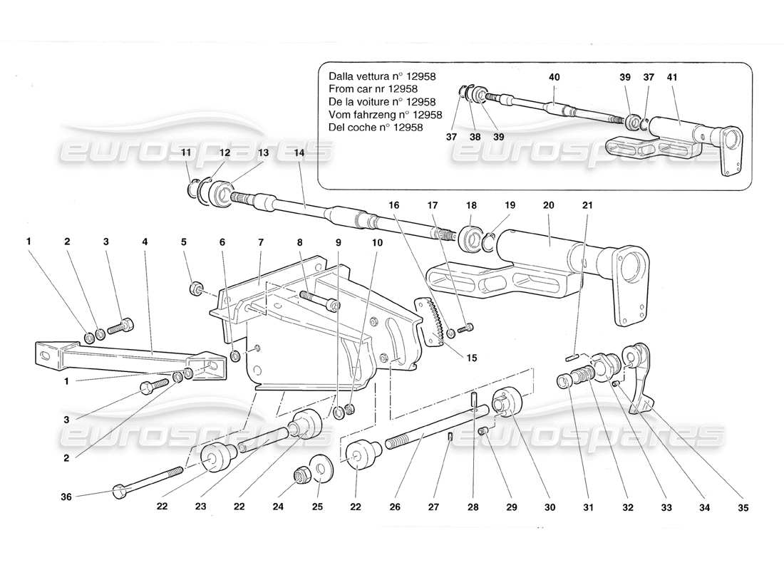 lamborghini diablo roadster (1998) diagrama de piezas de dirección