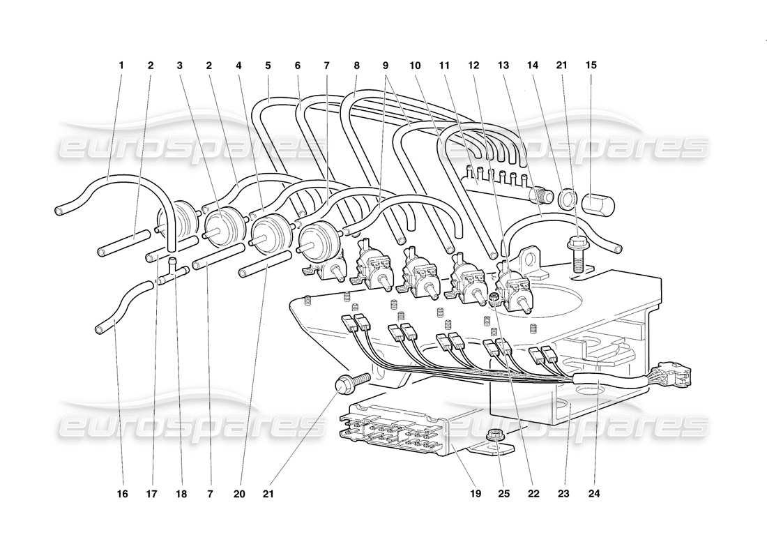 lamborghini diablo sv (1998) control climatico diagrama de piezas