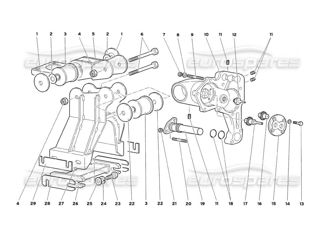 lamborghini diablo sv (1999) diagrama de piezas de la bomba de aceite de la caja de cambios