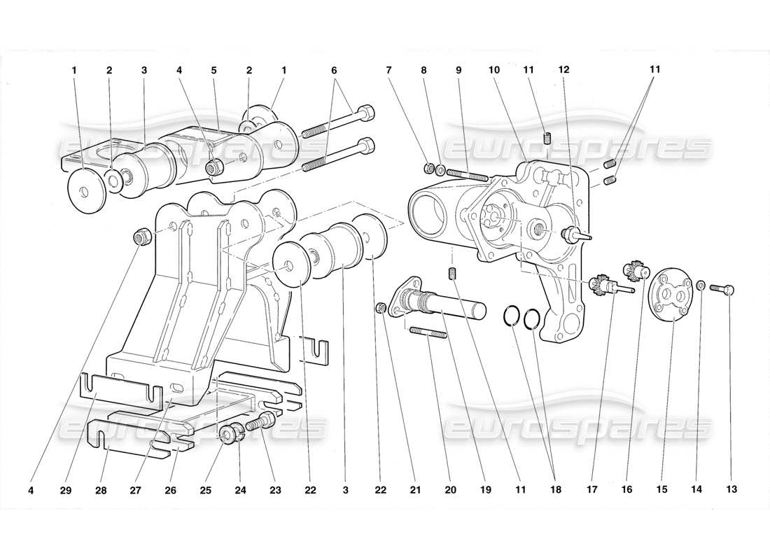 lamborghini diablo roadster (1998) diagrama de piezas de la bomba de aceite de la caja de cambios