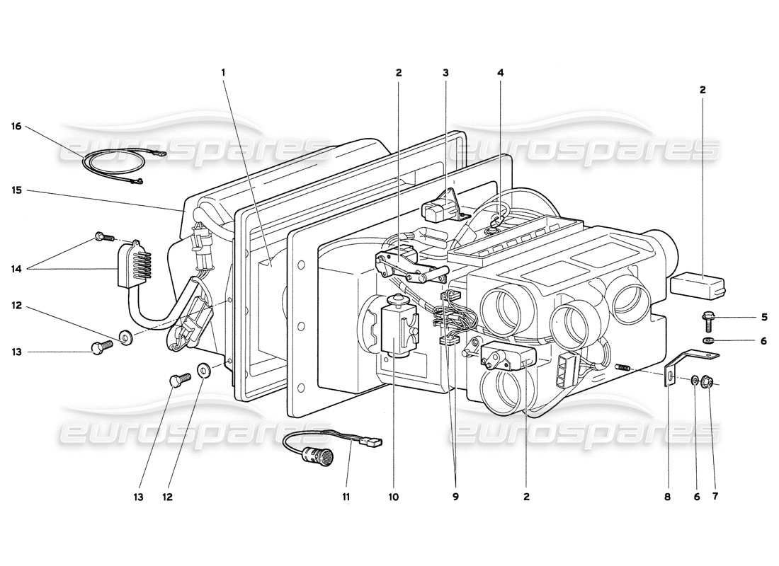 lamborghini diablo 6.0 (2001) diagrama de piezas de control de clima