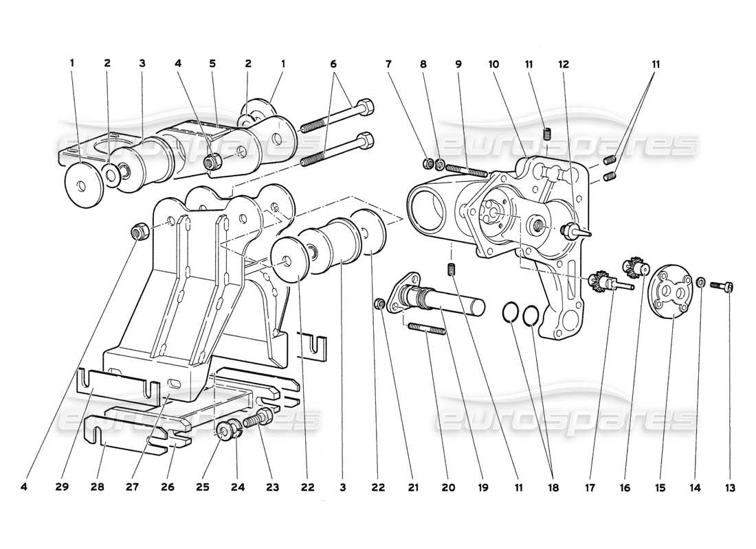 lamborghini diablo 6.0 (2001) diagrama de piezas de la bomba de aceite de la caja de cambios