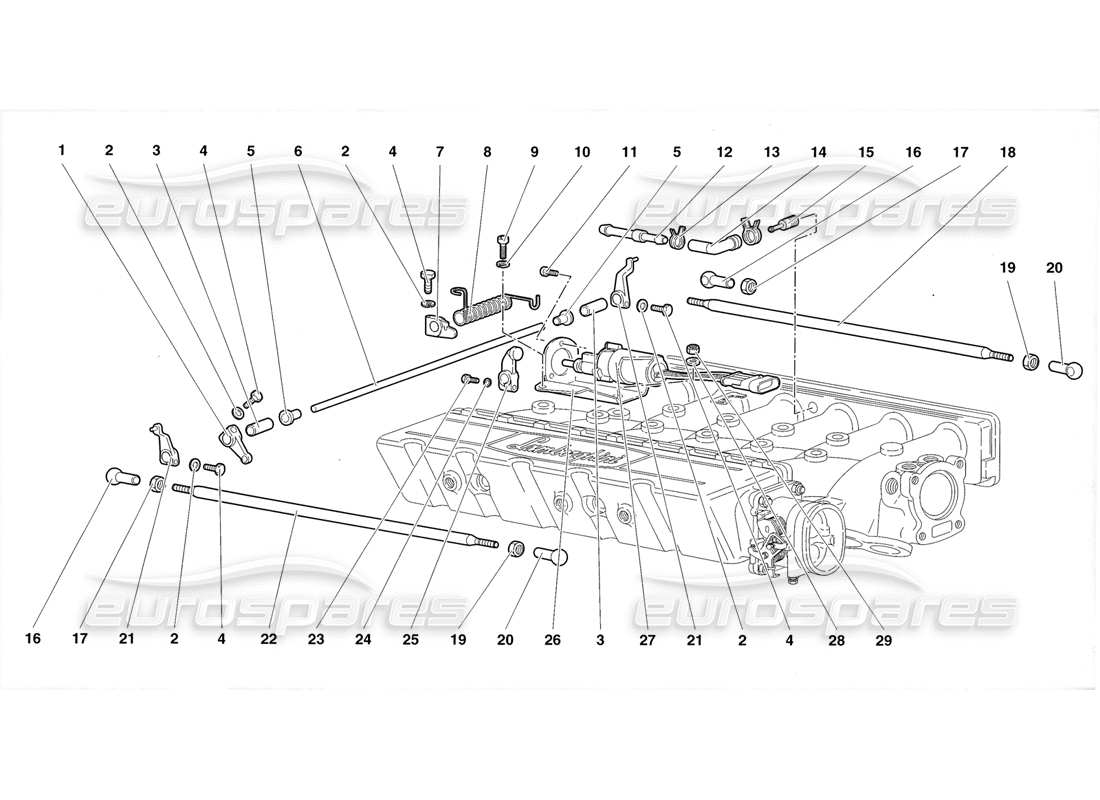 lamborghini diablo roadster (1998) cables del acelerador diagrama de piezas