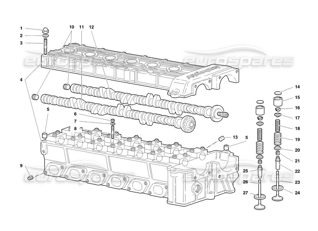 lamborghini diablo sv (1998) culata derecha diagrama de piezas