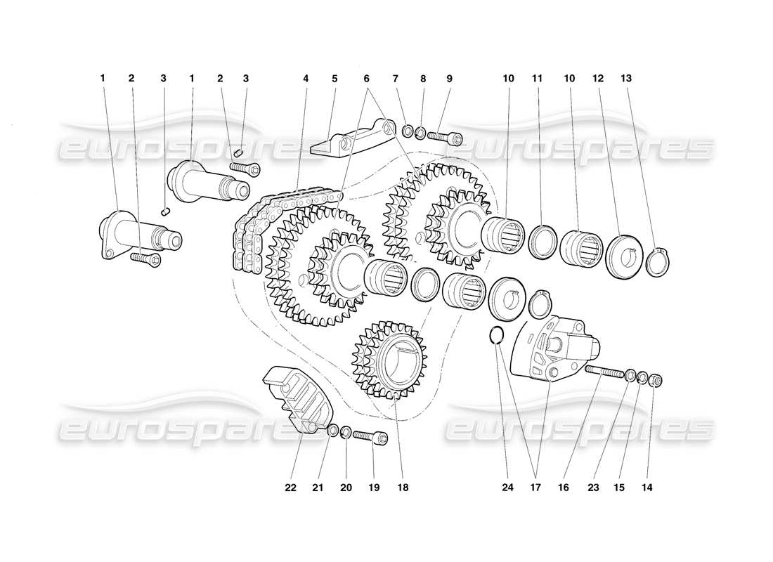 lamborghini diablo sv (1998) sistema de cronometraje diagrama de piezas