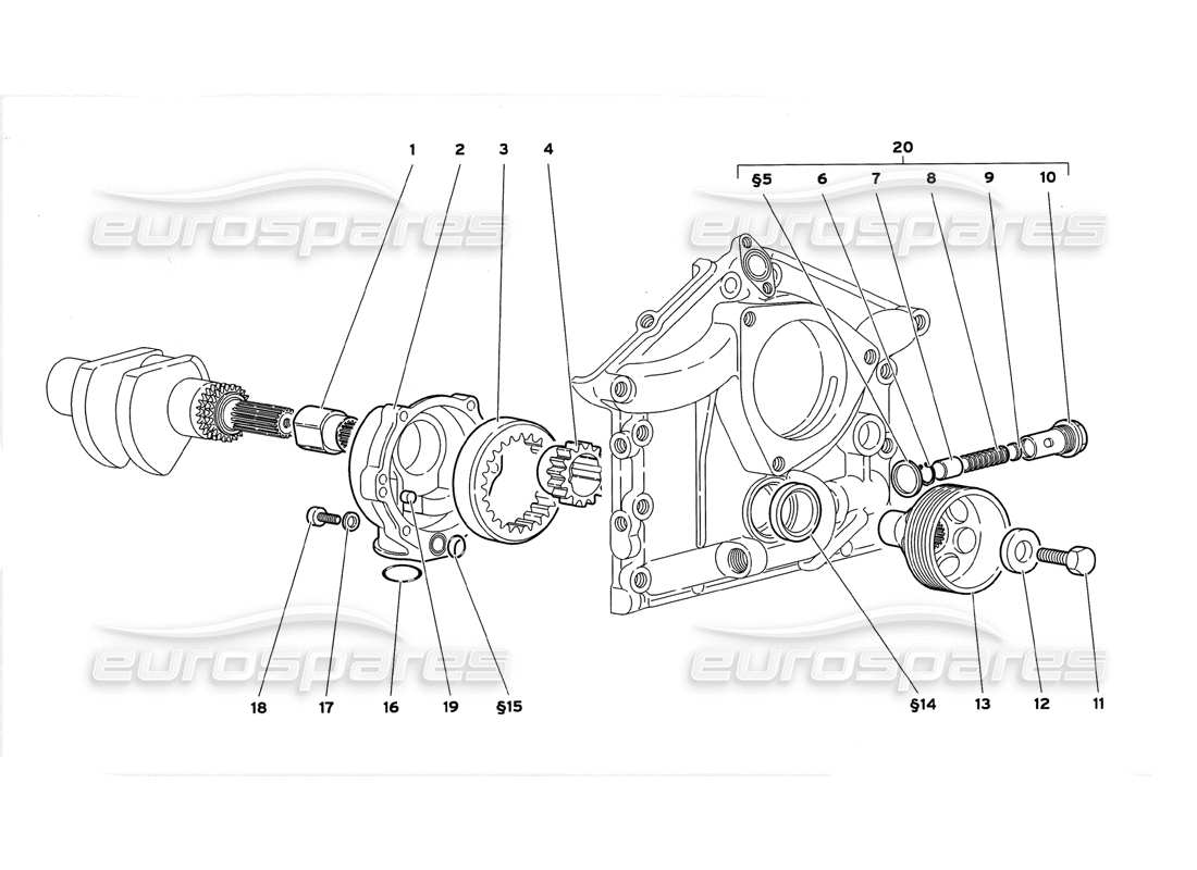 lamborghini diablo gt (1999) bomba de aceite del motor diagrama de piezas