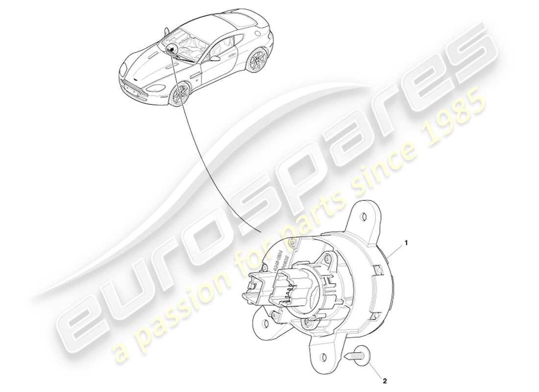 aston martin v8 vantage (2005) diagrama de piezas del interruptor de iluminación
