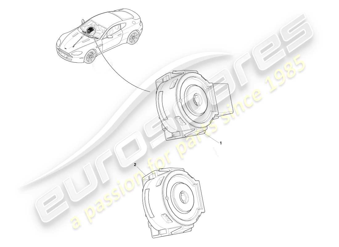 aston martin v8 vantage (2005) diagrama de piezas de bloqueo del interruptor de encendido