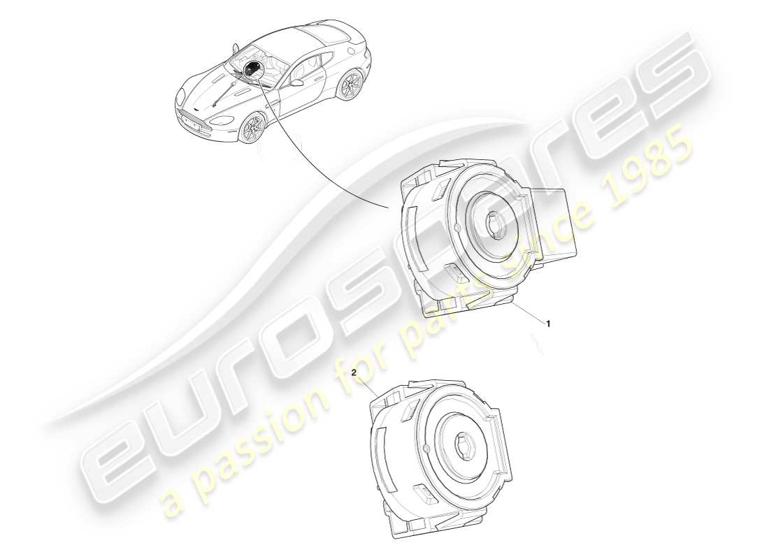 aston martin v8 vantage (2007) diagrama de piezas de bloqueo del interruptor de encendido
