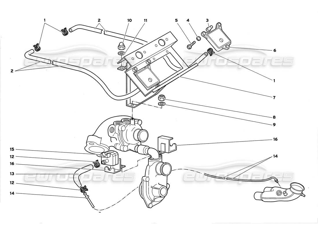 lamborghini diablo gt (1999) diagrama de piezas de instalación del sensor